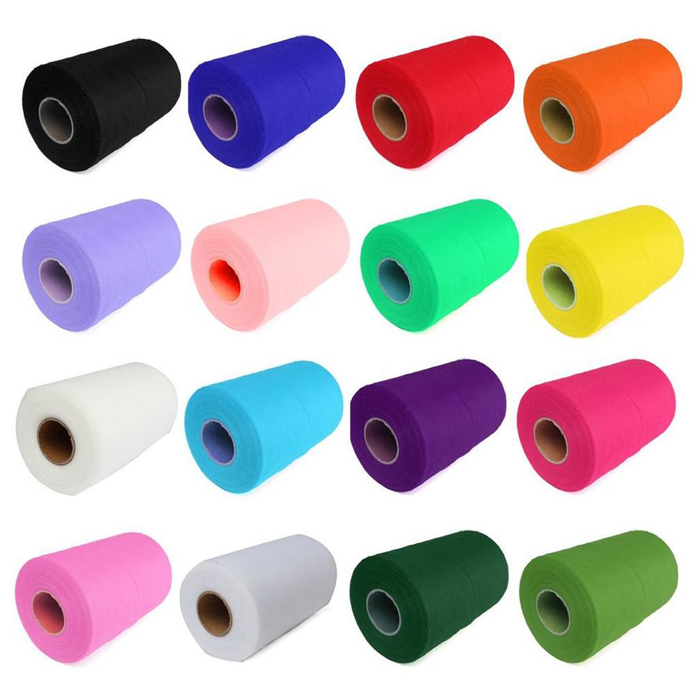 25 Yard Bright Color Tulle Roll Fine Mesh Fabric for Wedding Decoration DIY Tutu Skirts Party Favors Table Decor Craft Supplies