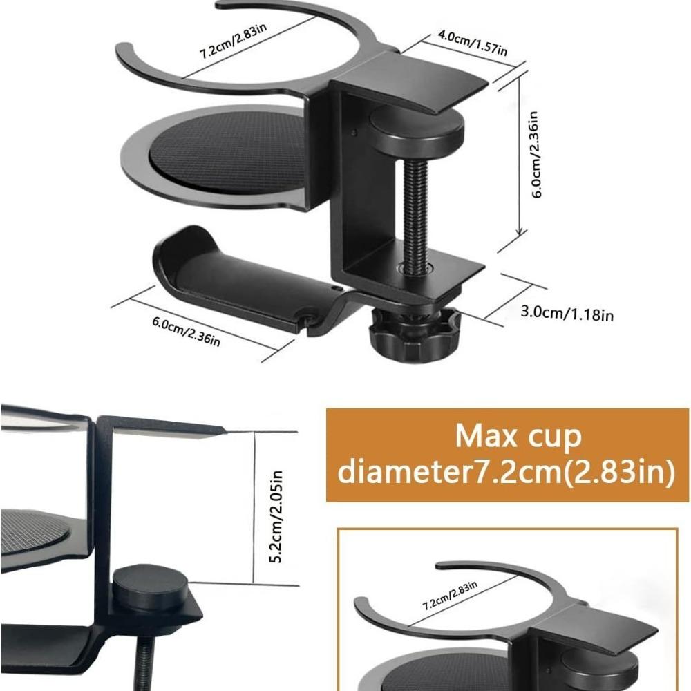 Desktop Mount Cup Headphone Stand Holder 2 In 1 Headset Bracket Hanger  for Gamers