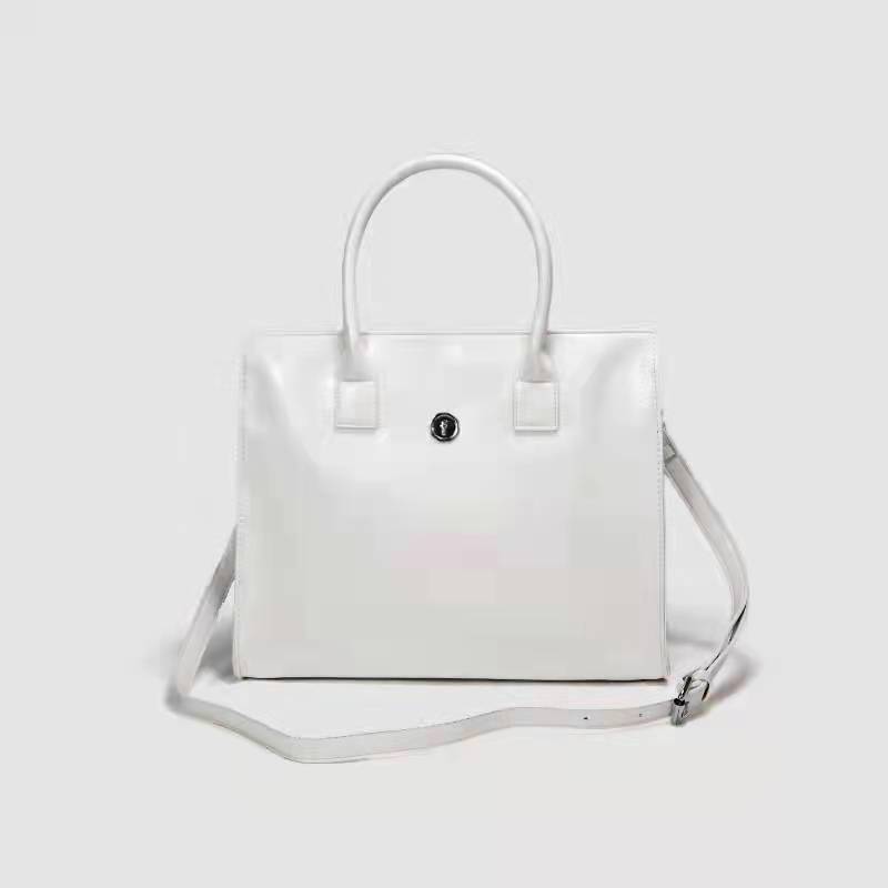 Women'S Large Capacity Tote Bag Versatile Pu Handbag One Shoulder Crossbody Satchels Bag Black White Commuter Bags