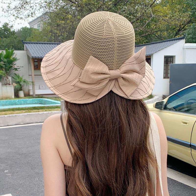 Big Edge Straw Hat Summer Seaside Beach Hat Mesh Edge Sun Hat Ladies Sunscreen Cover Outdoor Face Cover Sun Hat