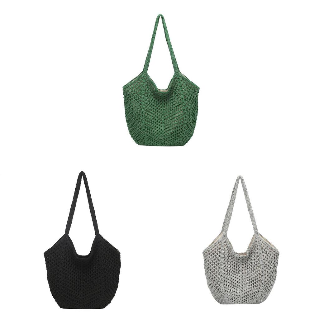 Woven Tote Bag With Zipper Closure For Beach And Travel Use