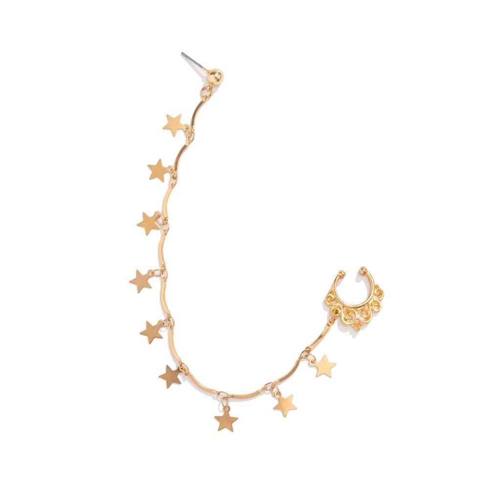 Tassel Pearl Nose Rings Silver Butterfly Stud Earrings Trendy Fake Nostril Piercing Clip  Boys