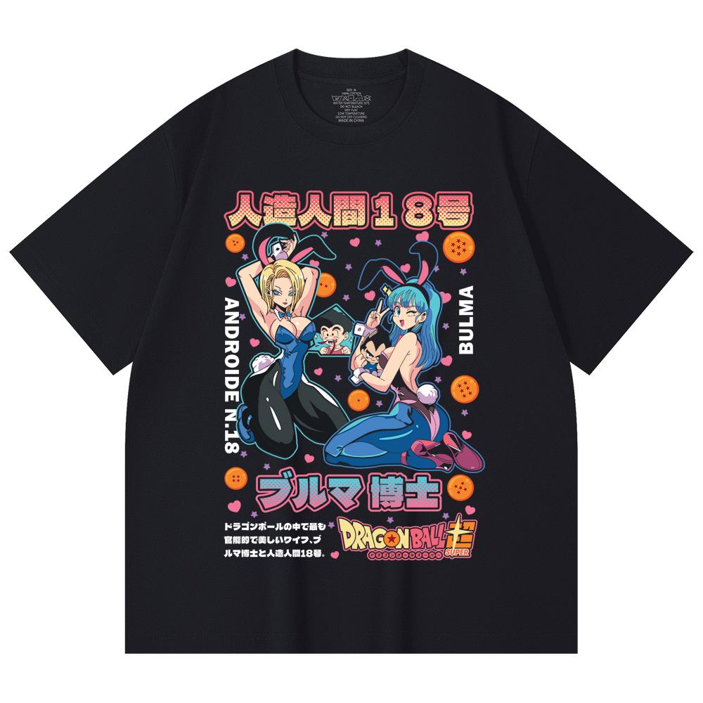 230 Gsm 100% Cotton Dragon Ball V26 Bulma Android Print Unisex Heavy Cotton T Shirt