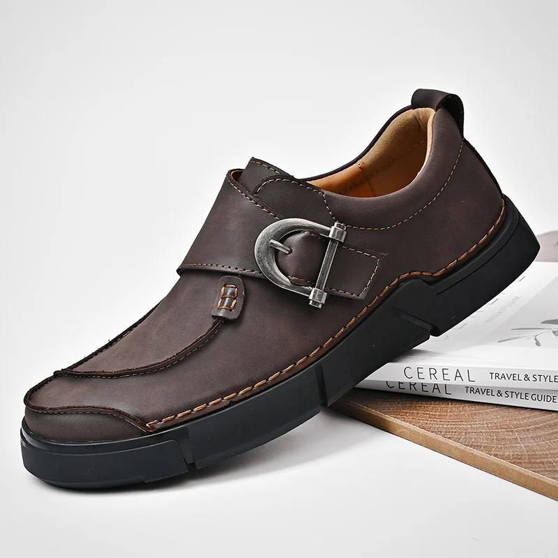 Fashion Fashion men shoes outdoor British Style Men Causal Shoe Genuine Leather Men Shoes High Quality men Shoes Zapatos Hombre