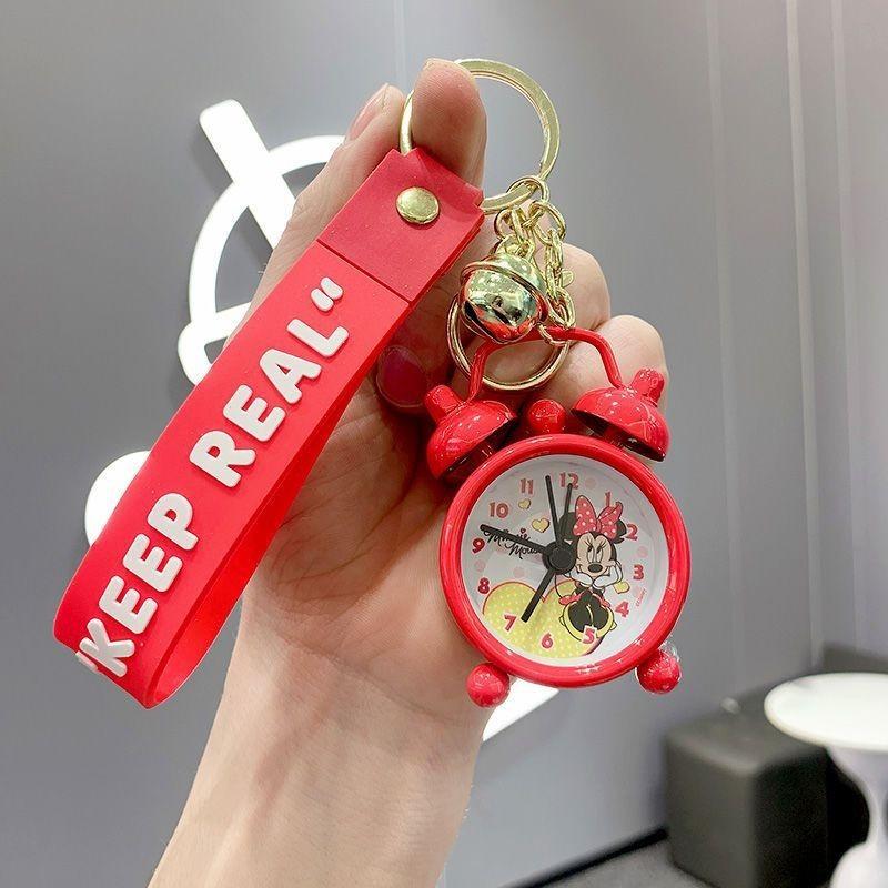 

Mini Alarm Clock Metal Keychain Cute Creative Key Ring Bag Car Keyring Pendant StyleC