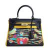 Borsa Kelli alla Moda Nuova con Fantasia a Cartoni Animati Vera Pelle di Mucca Primo Strato Borsa a Spalla Singola Diagonale da Donna