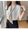 Blouse Shirt Tops Long Sleeve Chiffon Ribbon Plain Casual Formal White [Fairy Stone] Women's V-neck B-51 (S, (Short Sleeve))