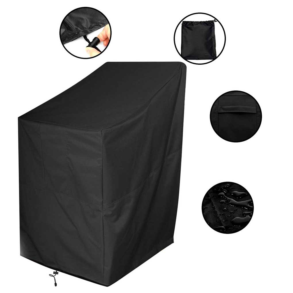 Chair Cover Portable Waterproof Washable Detachable Breathable PVC Coating Patio Backyard Balcony Covers Accessories