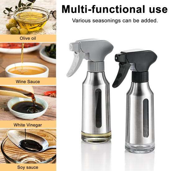 Skleněný rozprašovač na olivový olej pro vaření Snadné nalévání Dávkovač oleje Láhev na olej Sprej na řepkový olej pro horkovzdušnou fritézu Kuchyňské pomůcky