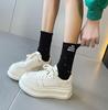 Fashion High Quality 6CM Newest Light Thick-Soled White Shoes Woman Spring Lace-Up Casual Sneakers Genuine Leather Vulcanized Shoes