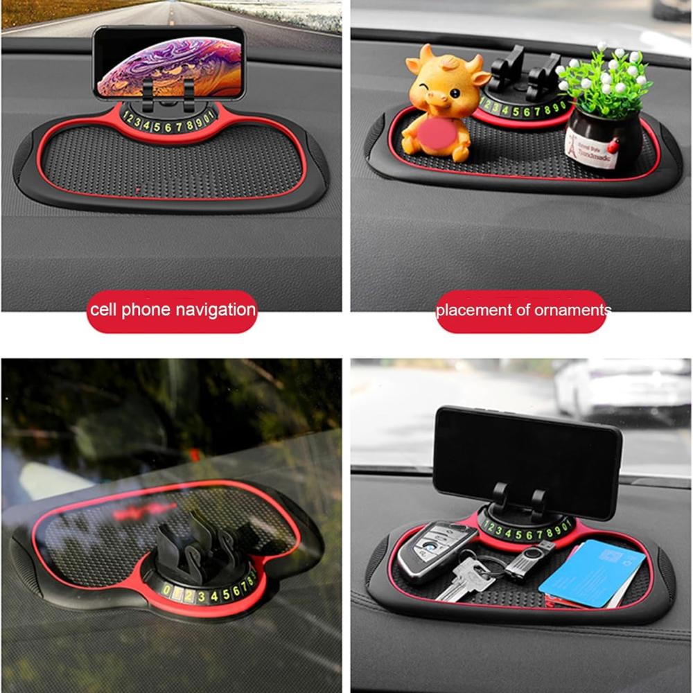 Multifunktionale Auto-Anti-Rutsch-Matte Auto-Handyhalter Auto-Handyhalterung Anti-Rutsch-Pad Auto-Armaturenbrett Temporäres Parknummernschild Kreative Persönlichkeit
