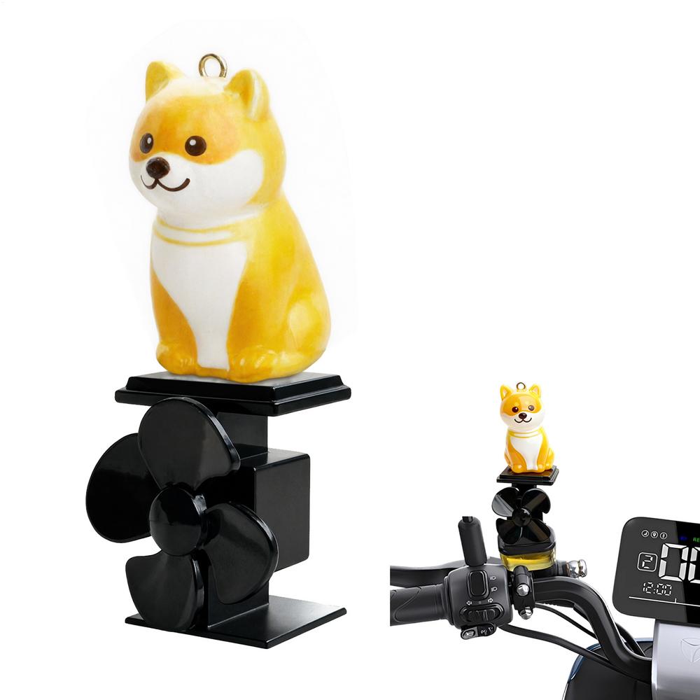 Dog Decorations Motorcycle Light Up Sculpture Wind Powered Small Animal Figurines For Motorcycle Handlebar Outdoor Cycling Night