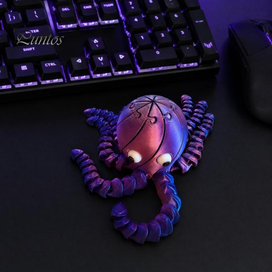 3D Printed Animal Model Octopus Toy, Articulated Figurine with Movable Joints, Fidget Toy Stress Relief Sea for Kids Adults Joints