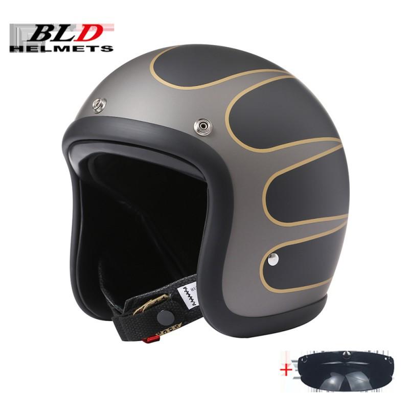 BLD Electric Motorcycle Helmet Lightweight Unisex Retro Cruise