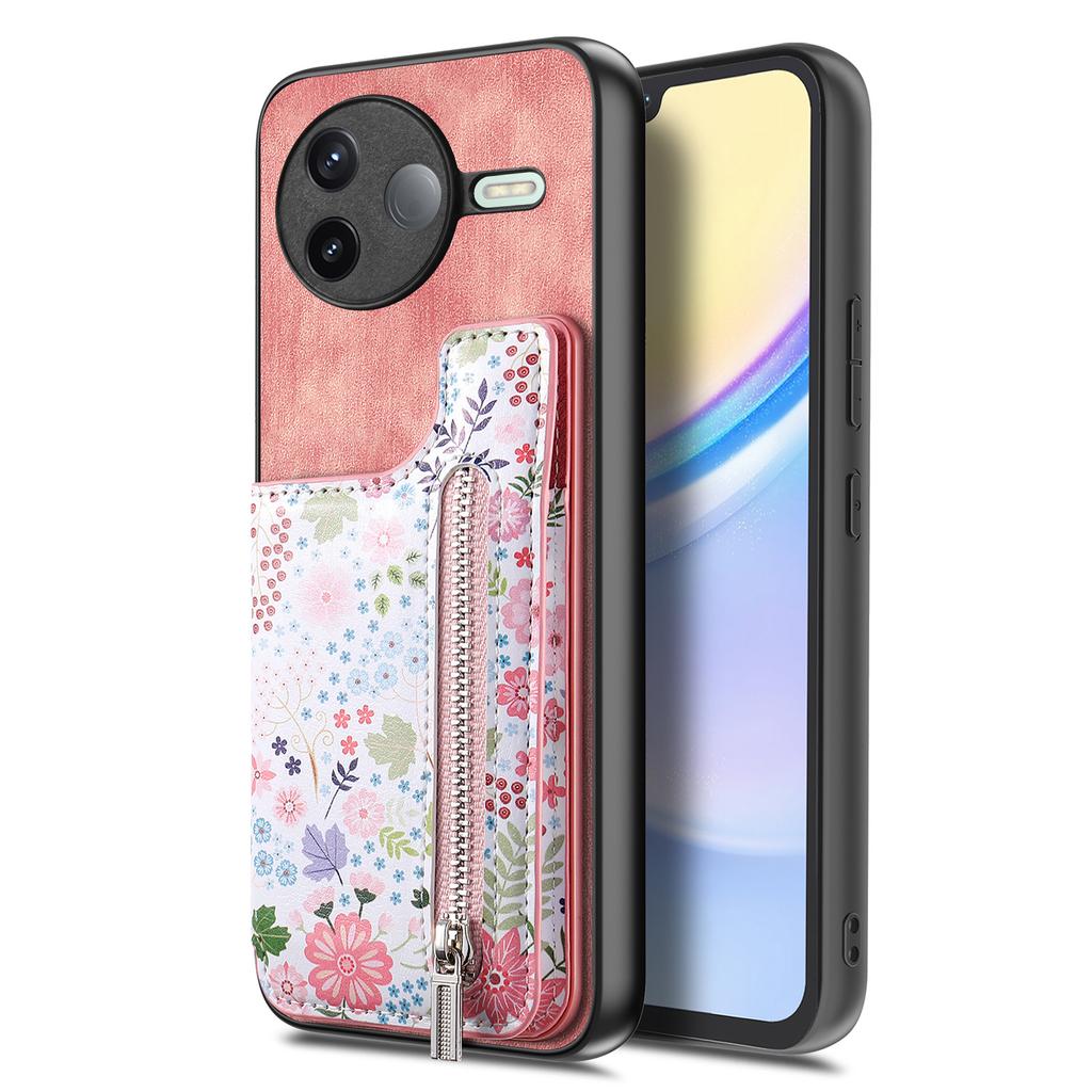 For Xiaomi Poco F7 Pro 5G/Xiaomi Redmi K80 5G Leather Phone Cover with RFID Blocking Zipper Card Bag Kickstand