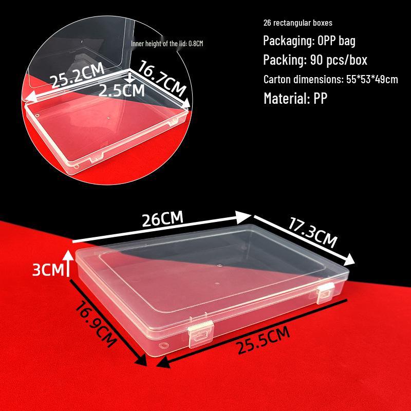 

26 Rectangular Transparent Storage Box with Lid for Books, Documents, Toys, Paint Brushes & More