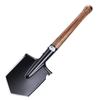 6B Multi-functional Entrenching Tool: Manganese Steel Large Combat Shovel with Wooden Handle, Vehicle-Mounted, Portable for Fishing and Outdoor Use.