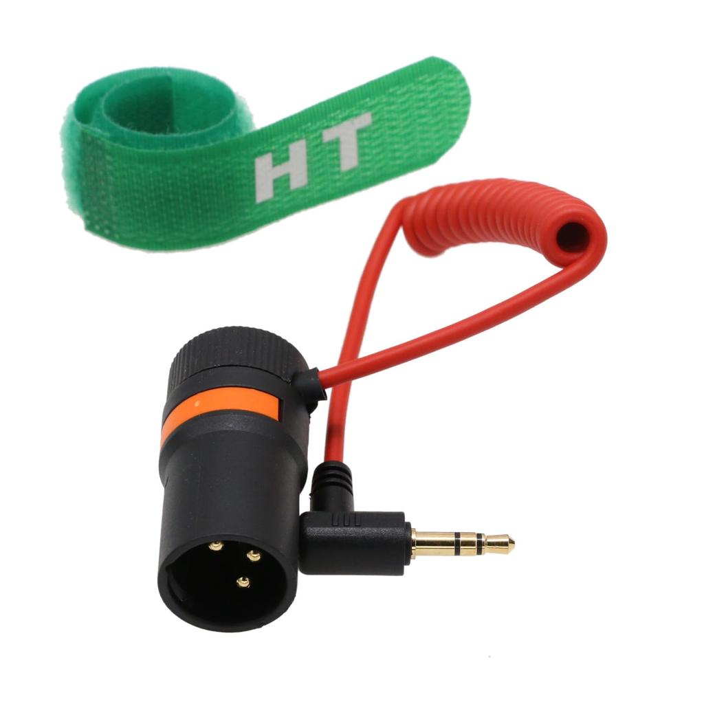 HangTon Mini Jack to XLR Audio Cable for BOYA Rode Wireless GO II Sony FX9 FX3 Canon Camera Mixer Right Angle Male Thread 50cm 3.5mm 3-Pin Microphone,