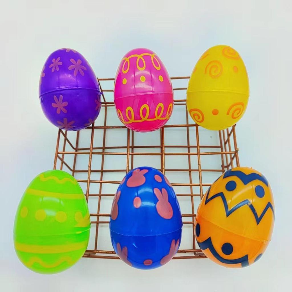 Colorful 6cm Plated Easter Egg Gift - Openable Plastic Shell for Kindergarten Lottery