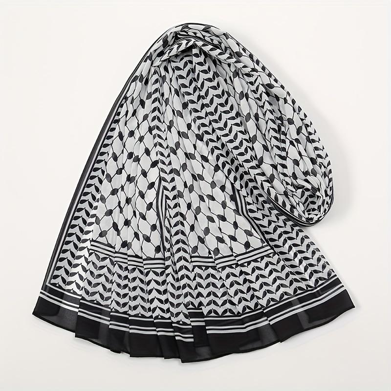 New Keffiyeh Print Chiffon for Muslim Ladies Hijab Keffiyeh Palestine High Quality Hijab Palestinian Scarf 185X70CM
