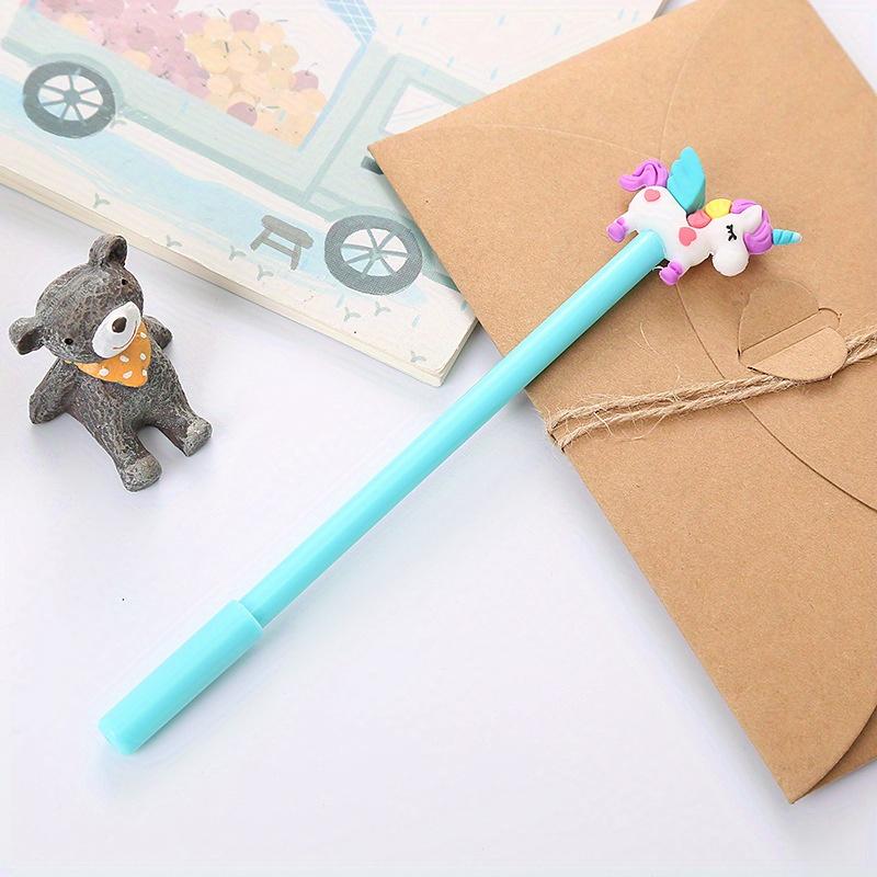 Back To School Season 10pcs 0.5mm Cartoon Unicorn Neutral Pen Creative Study Stationery Exam Black Water-based Pen Cute