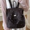 Schoolbag Korean Polka Dot Retro High-value Backpack Korean Version of the New Lazy Wind Printed Letters Student Girl Small Backpack