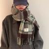 Autumn And Winter  Couple Scarf Women'S Warm Thick Shawl Retro Lazy Style Plaid Neck Scarf