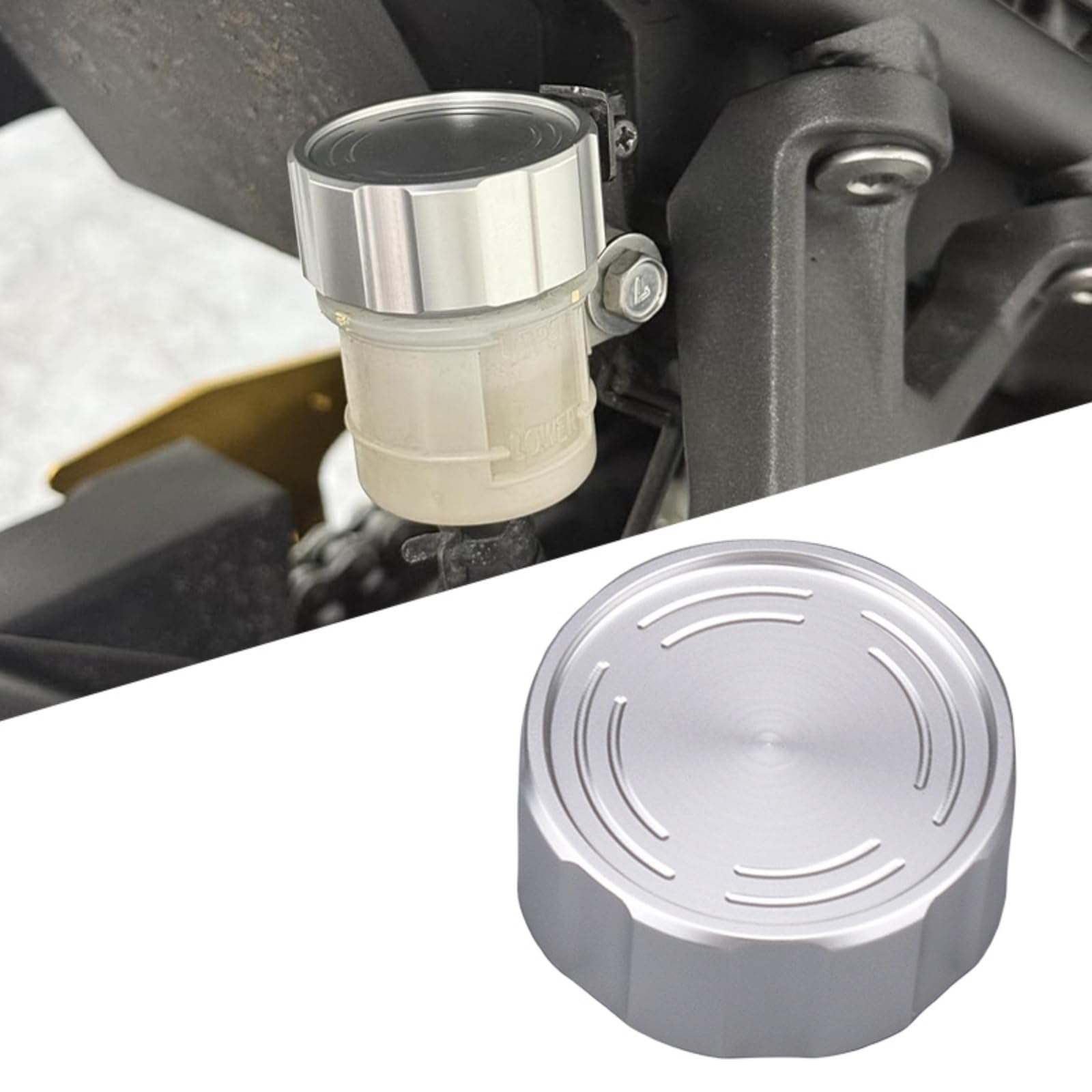 AUSHOOL Крышка главного тормозного цилиндра и крышка бачка для Honda CBR1000RR Задний тормоз и сцепление (08-20) (04-07) (Серебряный) серебряный