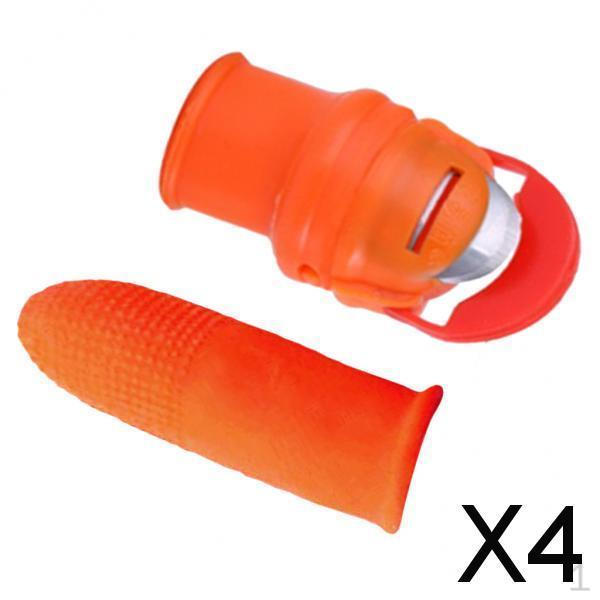 

4xGarden Silicone Thumb Knife Harvesting Plant L(with Latex Finger Cover)