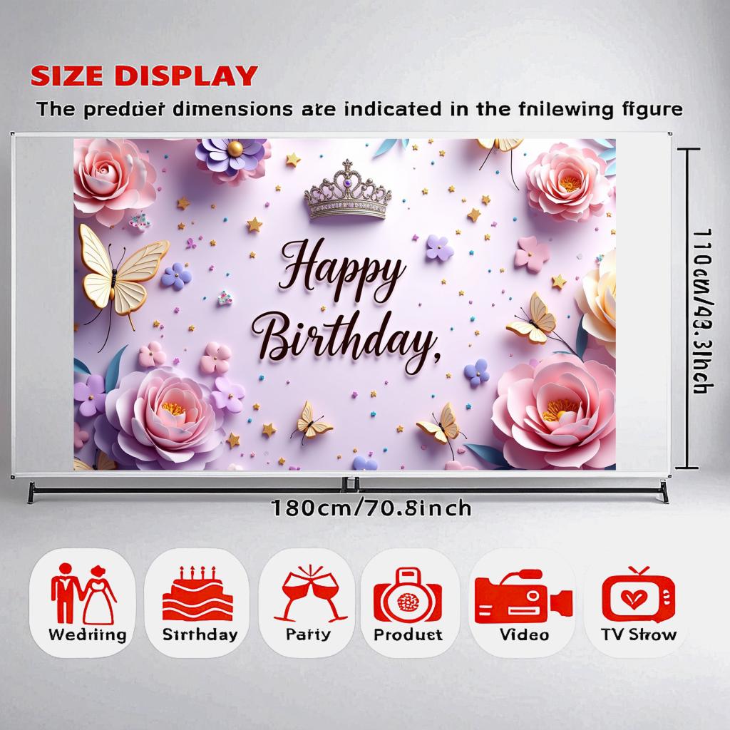 Flowers Wall Photography   Event Background   Party Banner   for  Birthday Indoor/Outdoor Kids
