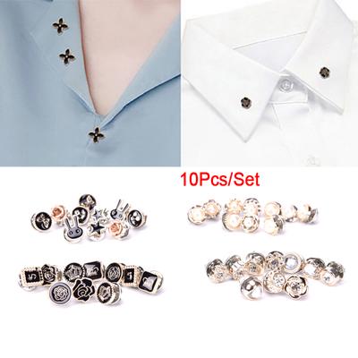 10 sztuk/zestaw Mini Pearl Flower Broszka Przycisk Garnitur Koszula Kołnierz Klapy Pin