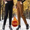 Women's Winter Pants Padded Thickened Trousers Women High Waist Middle-aged Women's Trousers Casual Straight
