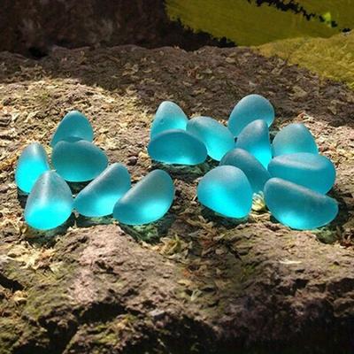 Aquarium Decoration Stone Blue Diamond Glass Beads Fluorescent Stone Crystal Stone Perfect for Fish Tank Landscape