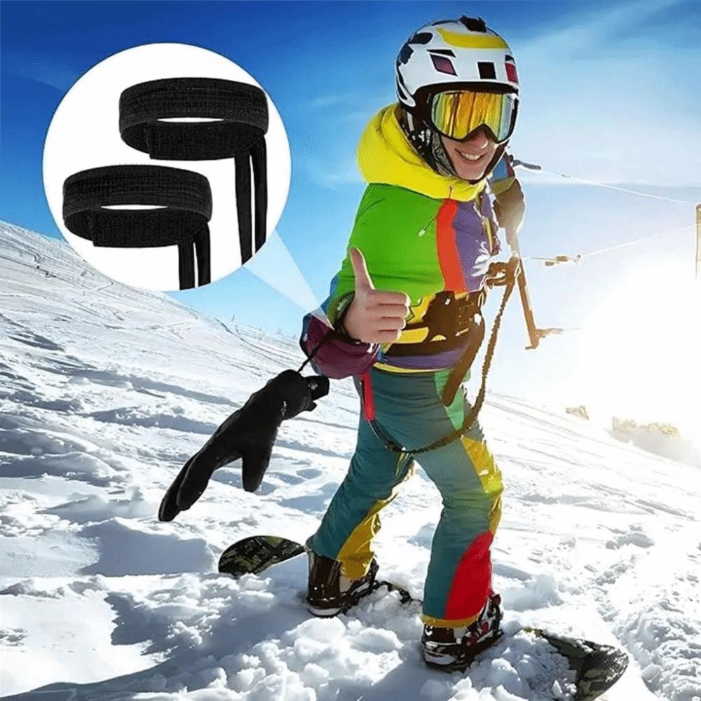 4 szt. Regulowany Design Paski do Rękawic Narciarskich Materiał Nylonowy Paski na Nadgarstek Sport Narciarski