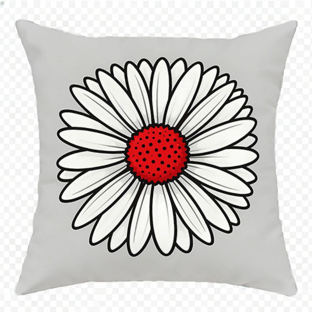 Rotbraunes Blumenmuster Beidseitig bedruckter Kissenbezug Kurzer Plüsch Geeignet für Wohnzimmer Schlafzimmer Sofas Zierkissenbezug