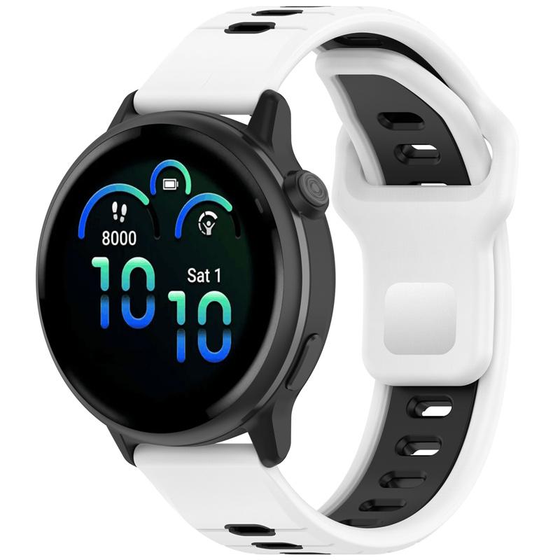 20MM 22MM Silikonový řemínek pro Garmin forerunner 245 645 255 265 Vodorovný pruh Reverzní Dvoubarevný Řemínek k hodinkám Prodyšný Wr