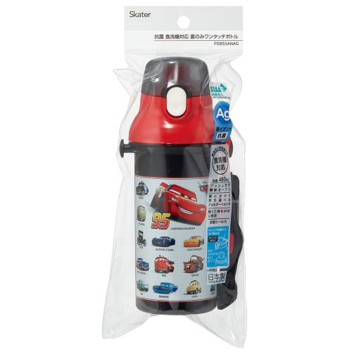 Skater Children's Plastic Water Bottle 480ml One Push Open/Close Antibacterial Child Friendly Lightweight Antibacterial Treatment Made In Japan Disney