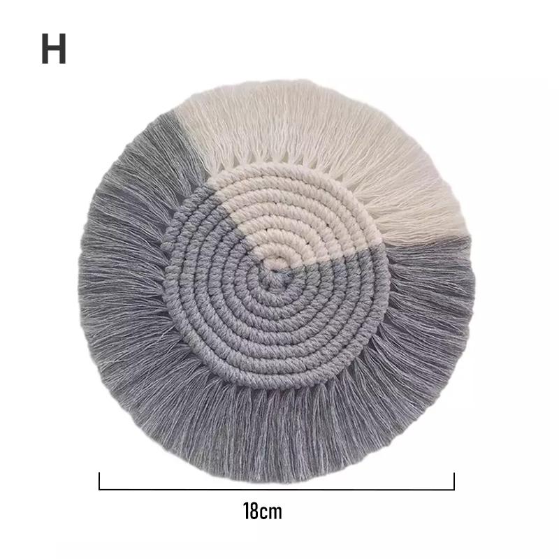 Home Creative Cotton Braid Coaster Handmade Macrame Cup Cushion Bohemia Style Non-slip Cup Mat