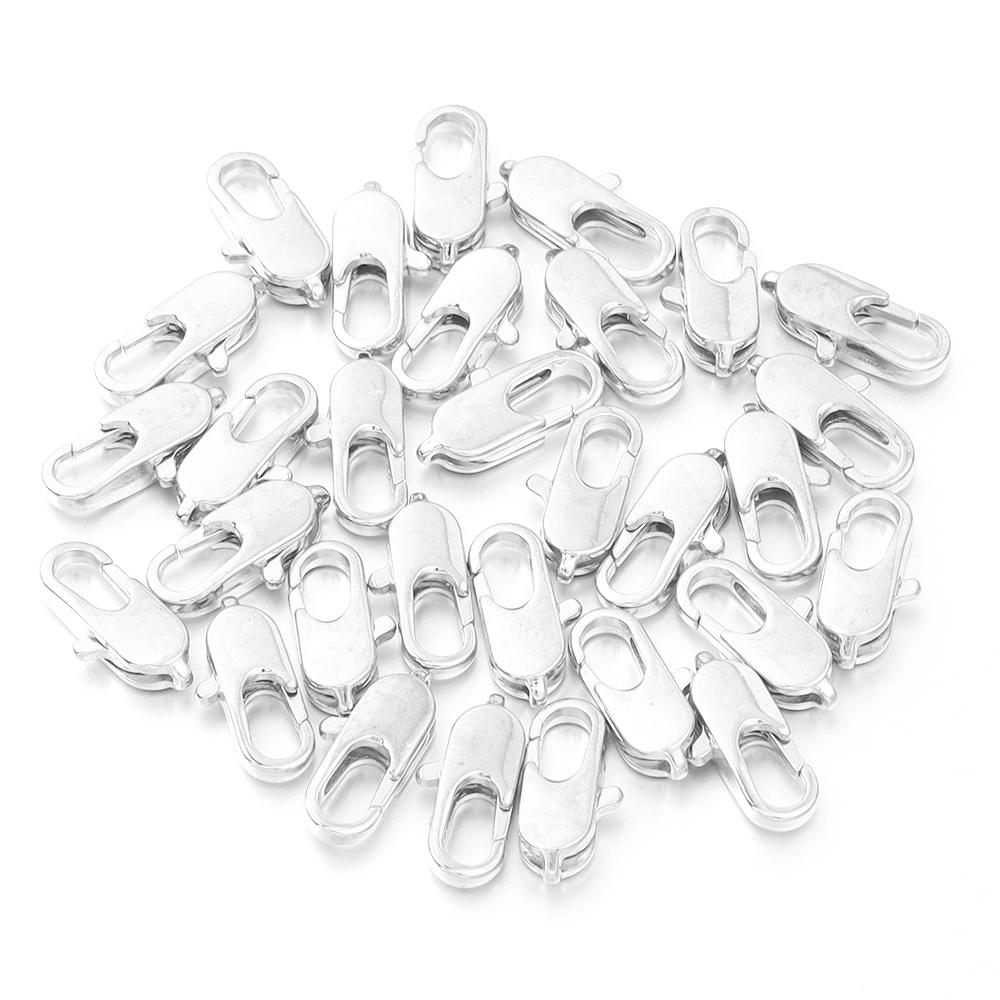 50Pcs/lot Copper Alloy Lobster Clasp Hooks 12x5mm Flat Snap Clasps For Jewelry Making Supplies DIY Necklace Key Chain Wholesale