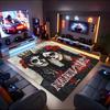 1PC Custom Name Day Dead Celebration Theme Floor Mat Ideal for Living Room, Game Rooms, Office, Bedroom,Floor Mat Playful Design