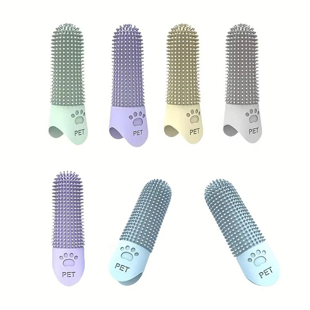 1Pcs 360° Finger Toothbrush Soft Tooth Cleaning Tool Durable Pet Finger Brush  for All Breeds