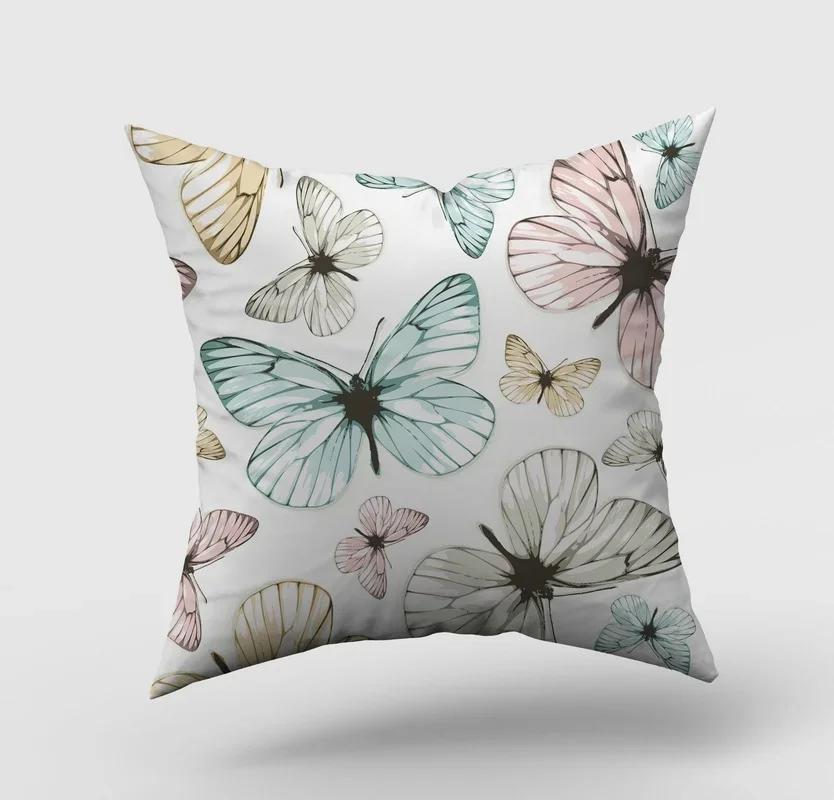 Beautiful Cartoon Butterfly Print Pillowcase Home Living Room Sofa Car  Decorative Pillow Cushion Cover 45*45cm