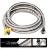 4-Min Stainless Steel Braided Dual Inlet/Outlet Hose for Hot/Cold Water Faucet, Heater, Angle Valve & Toilet.