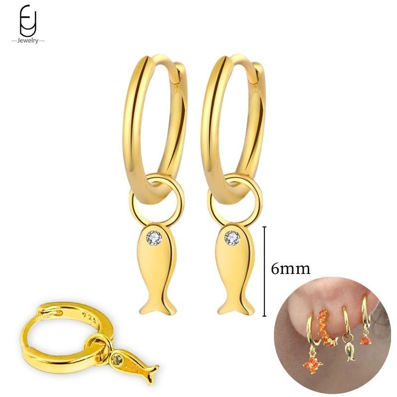 925 Silver Needle Vintage Gold Earrings Luxury Long Chain Tassel Crystal Hoop Earrings for Women Party Trend Jewelry