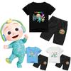 Kids Cocomelon Short Sleeve Tshirt Shorts Boys Girls 2pcs Tops Pants Set Casual