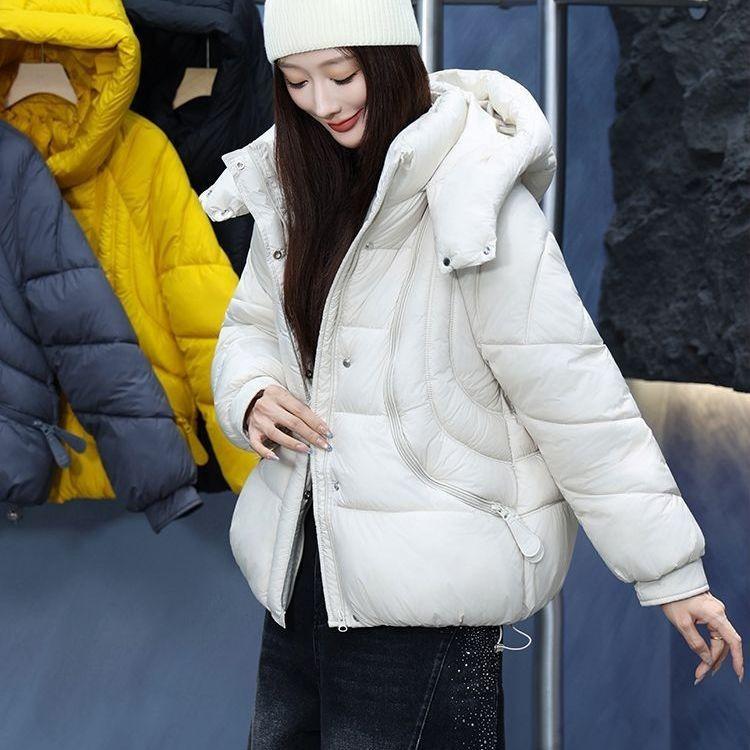 Winter Thickened Puffer Coat for Women Short Warm Quilted Jacket Loose Fit Petite
