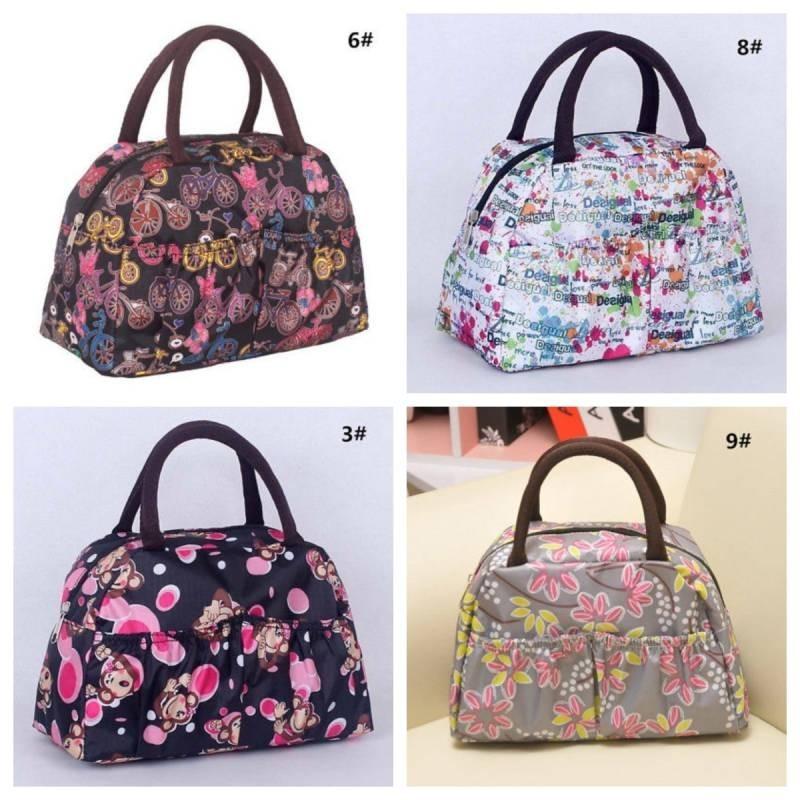 Handbag Ladies Spring Bento Fashion Casual Fine Print Practical Strap Double