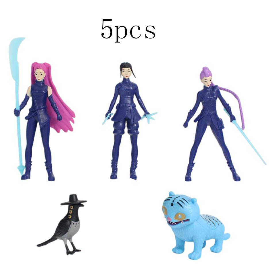 5/8/12pcs/Set Anime Kpop Demon Hunters Action Figure Toy Tiger Rumi Mira Zoey Sussy Figurine Doll For Kid Fans Gift Ornament