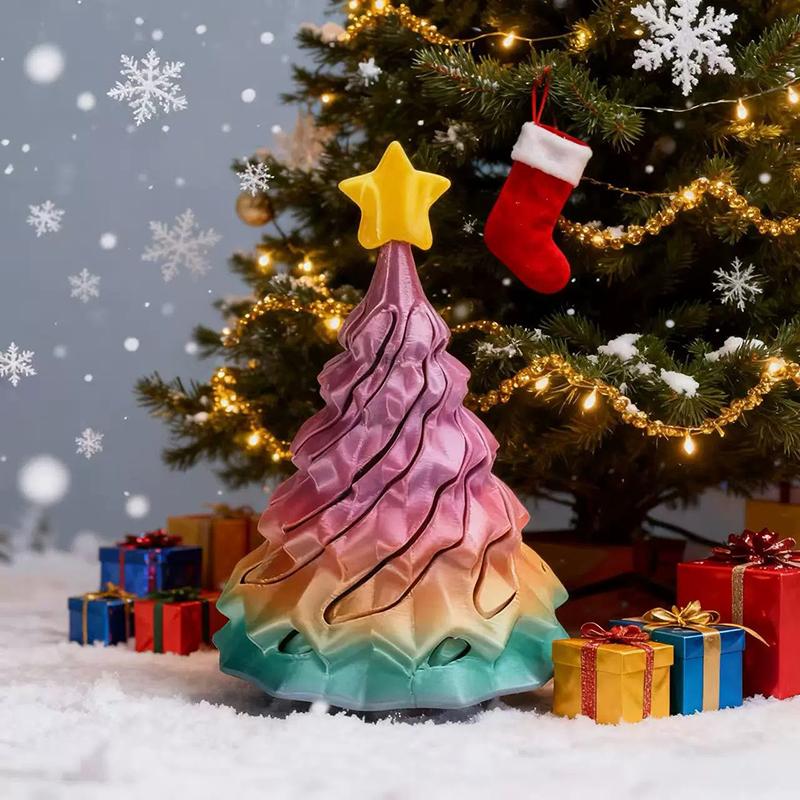 Tweekleurige 3D Geprinte Spiraal Kerstboom Speelgoed Creatieve Wervel Kegel Stressverlichting Cadeau Voor Kinderen Vakantie Decoratie Kerstcadeau