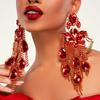 Europese en Amerikaanse Mode Overdreven Oorbellen, High-end Gevoel Schitterende Strass Franje Oorbellen, Catwalk Sieraden Oorbellen
